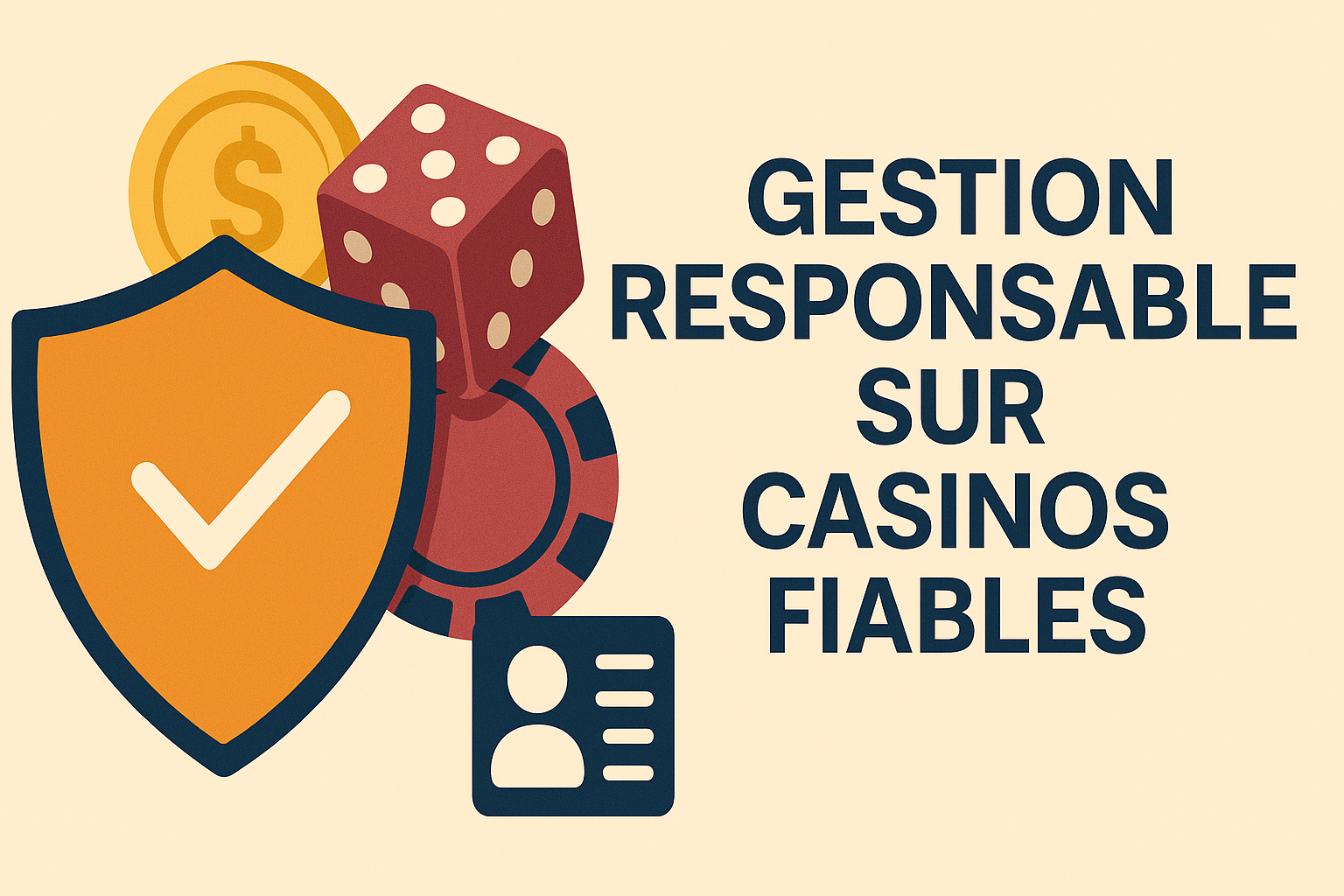 Gestion responsable sur casinos fiables avec icÎnes de sécurité, limites de jeu et protection des joueurs.
